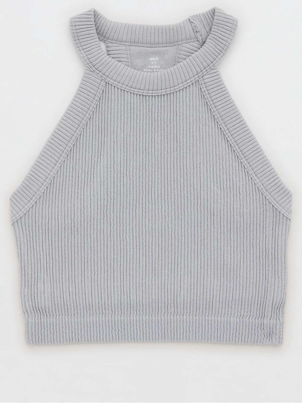 Size small aerie gray superchill seamless high neck bra top